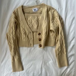 princess polly soleil cropped sweater set beige